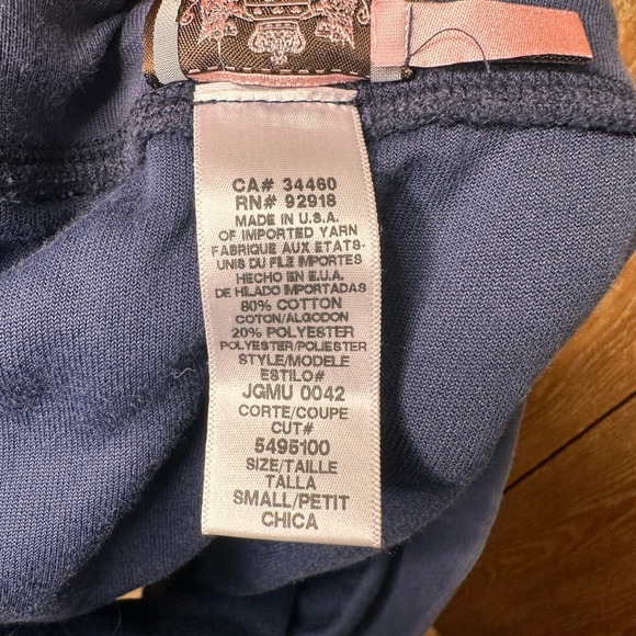 Vintage Juicy Couture Velour Mini Skirt Drawstring Waist Y2K Navy Blue Small - Picture 7 of 7